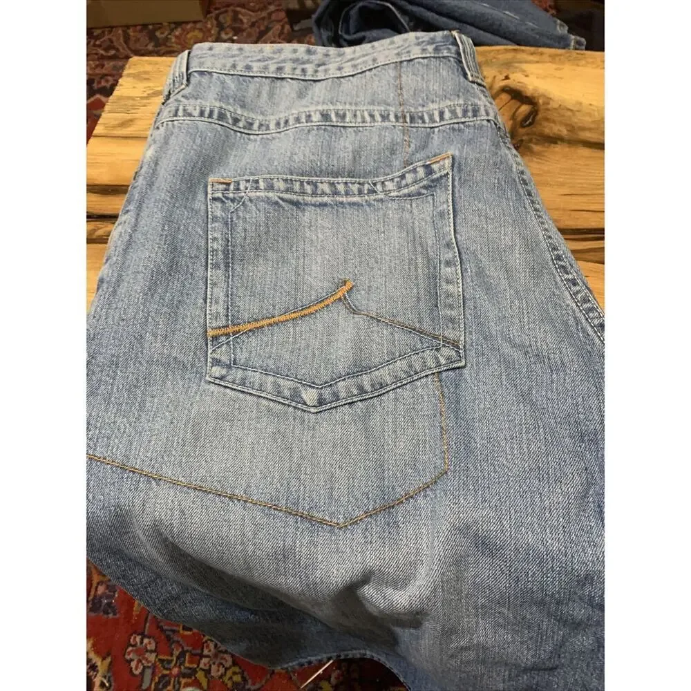 Vintage Rocawear Baggy Denim Shorts‎ Mens 38 Blue Light Wash 90s Y2K Hip Hop